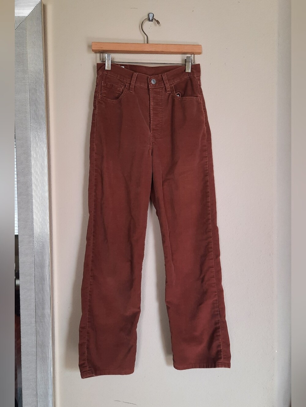 Levis Premium Rust Cotton Mix Women's High-Rise Straight Leg Jeans - Size 27